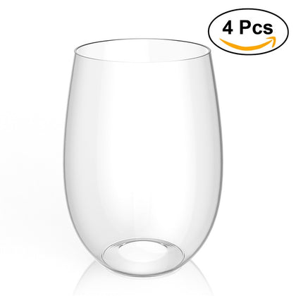 4pcs Shatterproof Plastic Wine Glass PCTG Red Wine Tumbler Glasses Cups