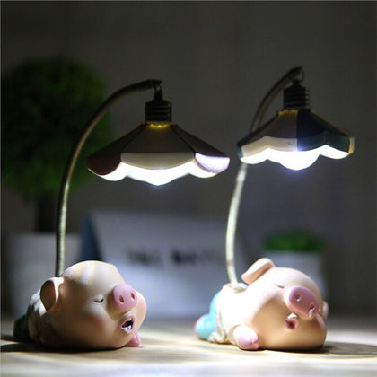 Battery LED Pig Childrens Night Lights Novelty Items Bedside Book Desk Lamp Table Light Lamp