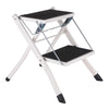 Folding Mini 2 Layer Step Ladder Non-slip Step Ladder Sturdy Steel Tube Safety Step Stool 120Kg Loading 2 colors