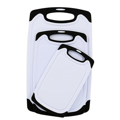 3Pcs Plastic Cutting Boards Reversible Food Grade Cutting Boards with Groove and Hanging Hole for Chopping Food