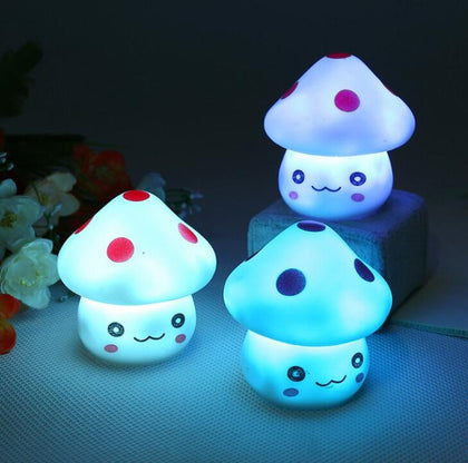 Colorful Mushroom LED Lamp Night Lights Vinyl Hot Wholesale Lovely Children's Room Decoration Lamp