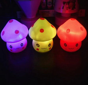Colorful Mushroom LED Lamp Night Lights Vinyl Hot Wholesale Lovely Children's Room Decoration Lamp