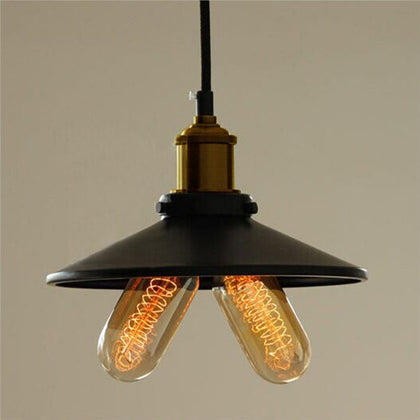Village Retro Industrial Pendant Lamp Light Hanging Ceiling Lamp E27 Holder with 2 Head