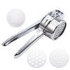 Stainless Steel Potato Ricer with 3 Interchangeable Disks Food Strainer Fruit Masher and Food Press with Ergonomic Comfort Grip