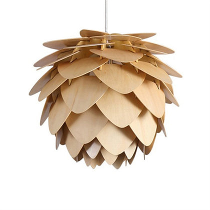 Pinecone Wooden Pendant Lamp Modern Style Hanging Fixture PineCone Ceiling Lamp E27 E26
