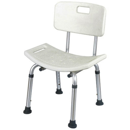 New Stylish 8 Level Height Adjustable Aluminum Alloy Medical Shower Bath Chair Bench Stool Seat White Detachable Backrest