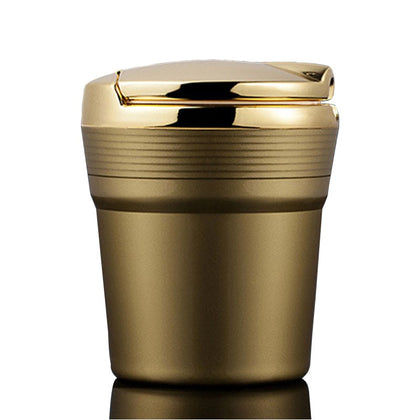 Vehicle-Mounted Flame Retardant LED Lamp Ashtray Aluminum Alloy Imitation Metal