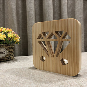 3D Wooden Lamp Night -diamond