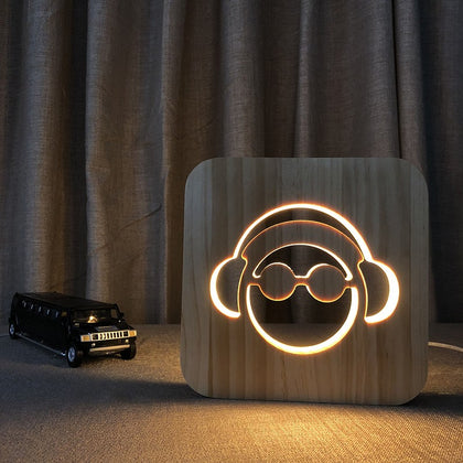 3D Wooden Lamp Night -headset