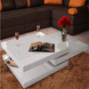 Extendable White Coffee Table 3 Tiers High Gloss Durable Coffee Table Easy To Clean