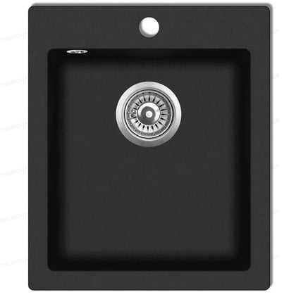 vidaXL Overmount Kitchen Sink Single Basin Granite Black Kitchen Furniture